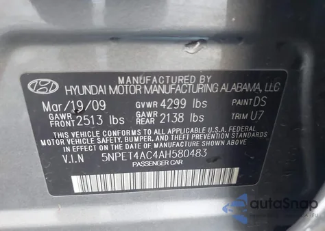 2010 Hyundai Sonata Gls from USA, damaged, VIN 5NPET4AC4AH580483